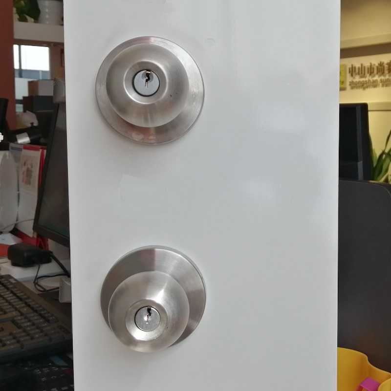 7204 Dörrvred Cylindrical Lock Keyed Entry Function Exterior Satin Chrome Finish, ANSI/BHMA Grad 2 Commercial Door Knob For Heavy Duty Use