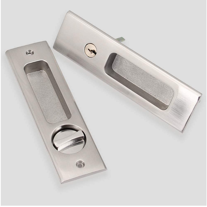 1701 Sliding Barn Door Mortise Latch Lock Invisible Door Locks Handle mednycklar för skjutning av ladugårdsdörr