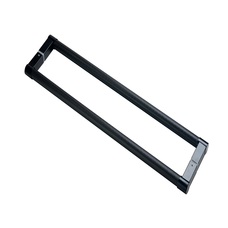 SS-022 Högkvalitativ dubbelsidig räfflad runda gals dörrdrag, rostfritt stål modernt ingångsdörrhandtag, matt svart