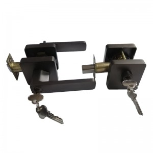 78001 fyrkantig ingångsspak med dubbelcylinder Deadbolt Set Keyed like combo -lås (för kontor och ytterdörr), Heavy Duty Entry Door Lockset, 1 Pack